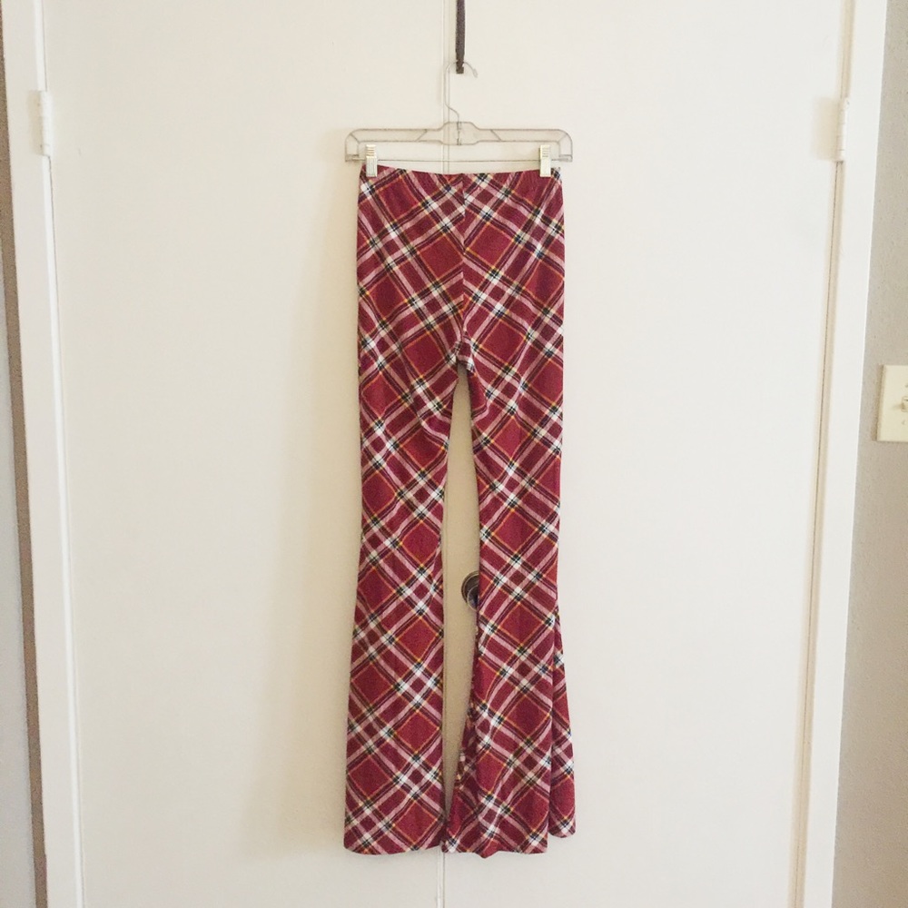 LAST ONE! NWT Forever 21 Plaid Flare Pants - Picture 6 of 8